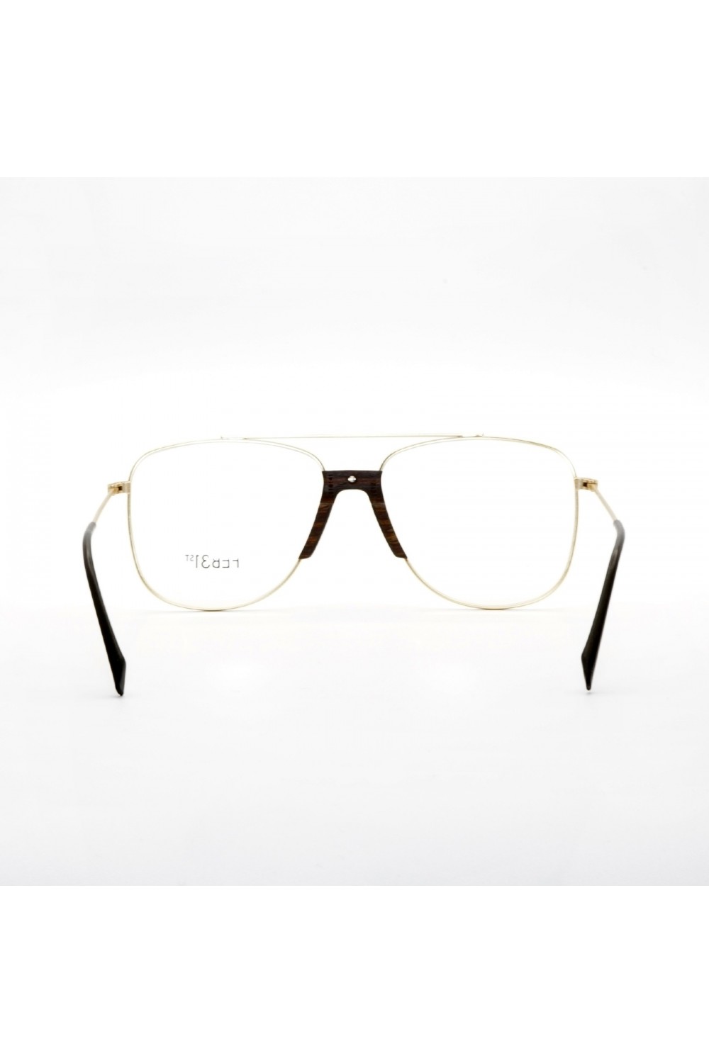 Feb 31st - Occhiali da vista in legno squadrati unisex oro - GIAN QUERCIA