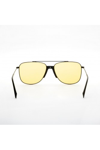 Feb 31st - Occhiali da sole in legno squadrati per uomo nero - GIAN NERO