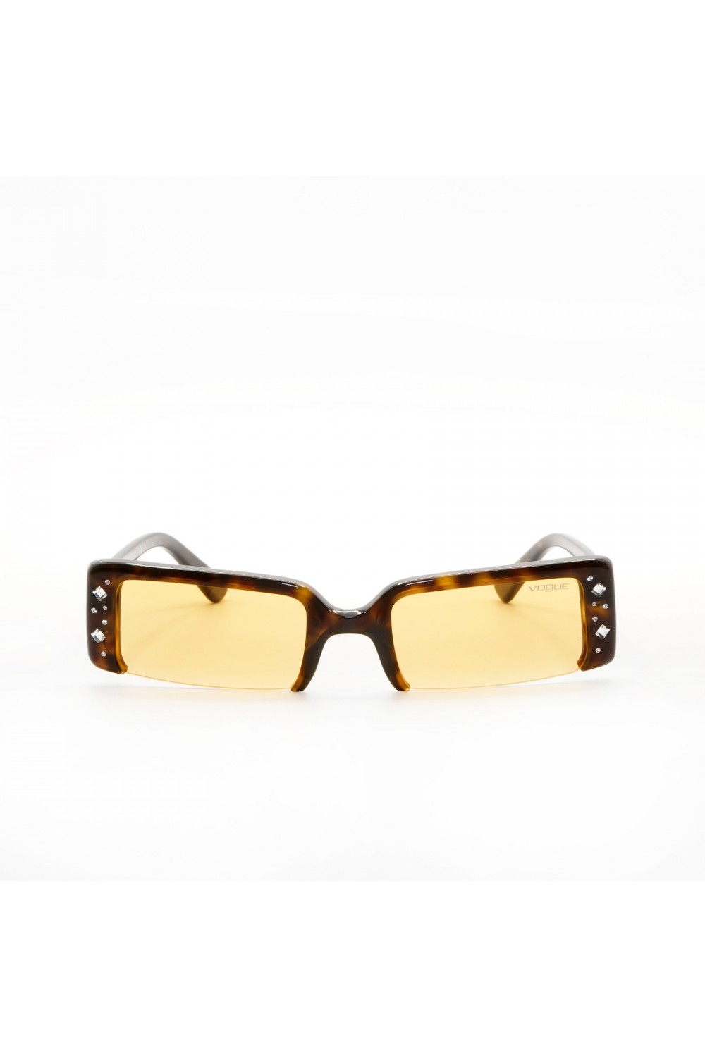 Vogue - Occhiali da sole in celluloide rettangolari per donna nero, tartarugato