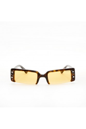 Vogue - Occhiali da sole in celluloide rettangolari per donna nero, tartarugato