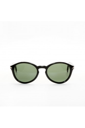 Persol - Occhiali da sole in celluloide tondi per uomo nero - 3237 95/31 2