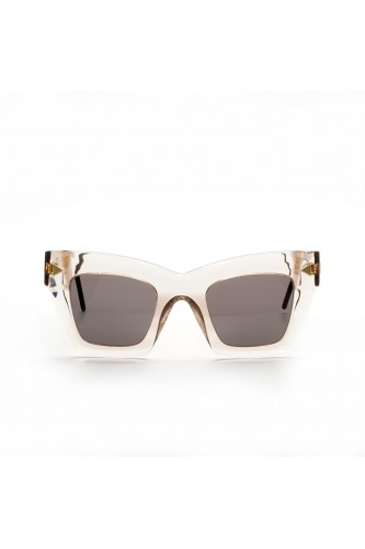 Soya - Occhiali da sole in celluloide squadrati per donna trasparente -