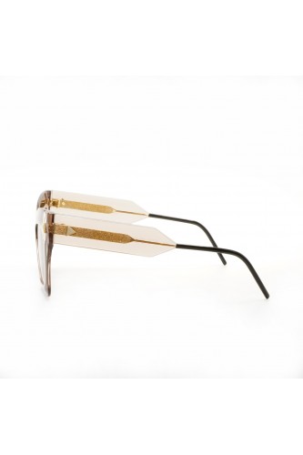 Soya - Occhiali da sole in celluloide squadrati per donna trasparente -