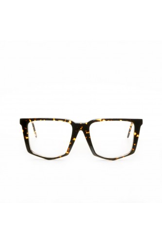 Soya - Occhiali da vista in celluloide squadrati unisex nero, tartarugato -