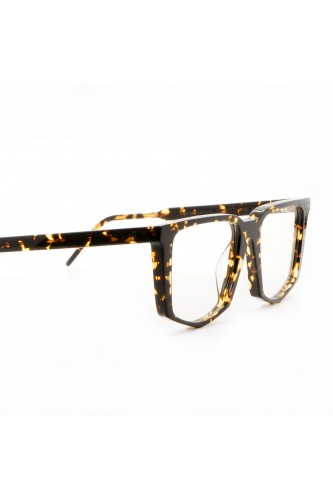 Soya - Occhiali da vista in celluloide squadrati unisex nero, tartarugato -