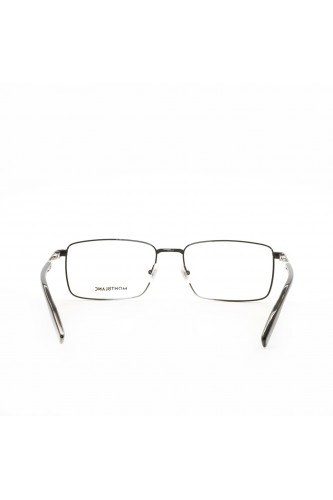 Montblanc - Occhiali da vista in metallo rettangolari per uomo nero, argento -