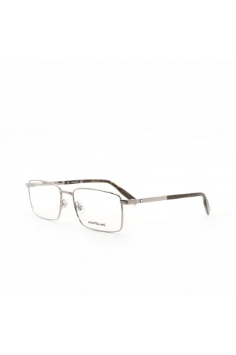 Montblanc - Occhiali da vista in metallo rettangolari per uomo nero, argento -