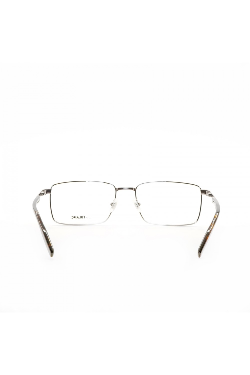 Montblanc - Occhiali da vista in metallo rettangolari per uomo nero, argento -