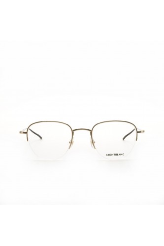 Montblanc - Occhiali da vista in titanio tondi per uomo oro - MB0129 004 2